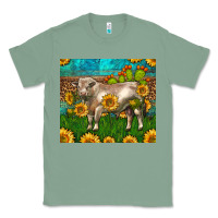 Sage Western Charolais Bull With Sunflowers Classic Tee - LillyAllenDesigns