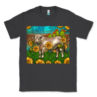 Smoke Western Charolais Bull With Sunflowers Classic Tee - LillyAllenDesigns
