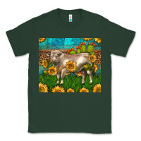 Sports Green Western Charolais Bull With Sunflowers Classic Tee - LillyAllenDesigns