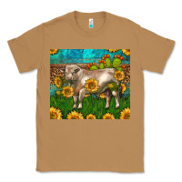 Toasted Coconut Western Charolais Bull With Sunflowers Classic Tee - LillyAllenDesigns