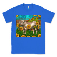 True Royal Western Charolais Bull With Sunflowers Classic Tee - LillyAllenDesigns