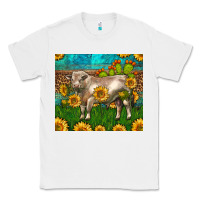 Western Charolais Bull With Sunflowers Classic Tee | Teevron
