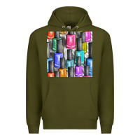 Army Green colorful nail polish seamless pattern bbs Premium Hoodie - BundleAndBundleShop