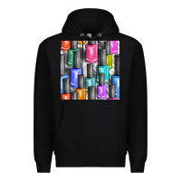 Black colorful nail polish seamless pattern bbs Premium Hoodie - BundleAndBundleShop