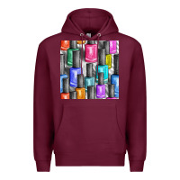 Burgundy colorful nail polish seamless pattern bbs Premium Hoodie - BundleAndBundleShop