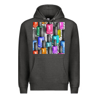 Charcoal Heather colorful nail polish seamless pattern bbs Premium Hoodie - BundleAndBundleShop