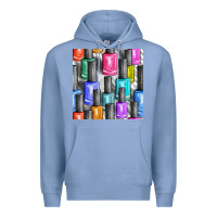 Colony Blue colorful nail polish seamless pattern bbs Premium Hoodie - BundleAndBundleShop