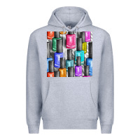 Heather Grey colorful nail polish seamless pattern bbs Premium Hoodie - BundleAndBundleShop