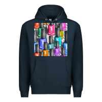 Navy colorful nail polish seamless pattern bbs Premium Hoodie - BundleAndBundleShop
