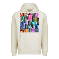 Oatmeal Heather colorful nail polish seamless pattern bbs Premium Hoodie - BundleAndBundleShop