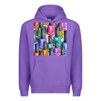Purple colorful nail polish seamless pattern bbs Premium Hoodie - BundleAndBundleShop