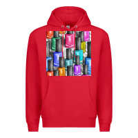 Red colorful nail polish seamless pattern bbs Premium Hoodie - BundleAndBundleShop