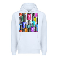 White colorful nail polish seamless pattern bbs Premium Hoodie - BundleAndBundleShop