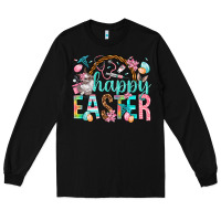 Black Happy Easter Nurse Easter Day Long Sleeve Tee - HowdyJamesFarm