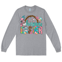Heather Grey Happy Easter Nurse Easter Day Long Sleeve Tee - HowdyJamesFarm