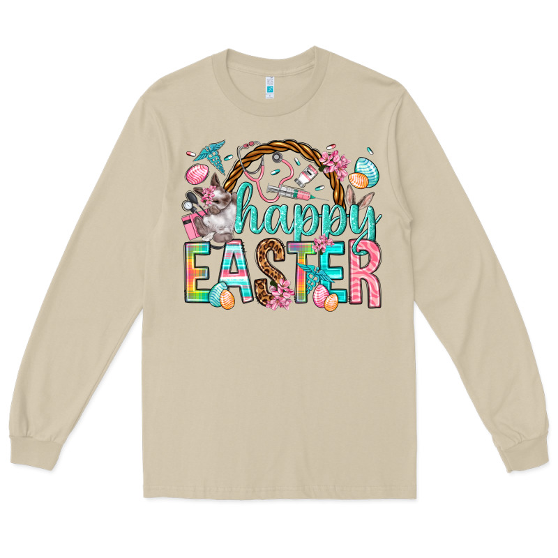 Happy Easter Nurse Easter Day Long Sleeve Tee by HowdyJamesFarm | Teevron