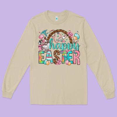 Happy Easter Nurse Easter Day Long Sleeve Tee Designed By Howdyjamesfarm