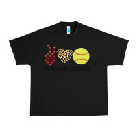 Black Peace Love Softball Urban Heavy Tee - Bettercallsaul
