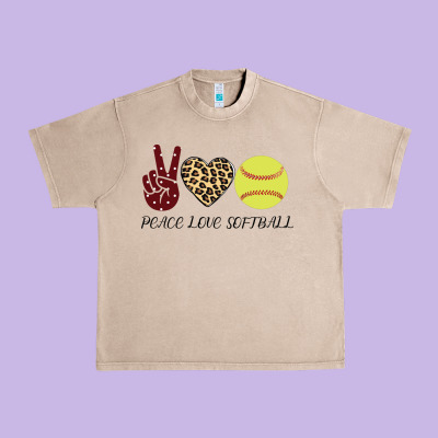 Peace Love Softball Urban Heavy Tee Designed By Bettercallsaul