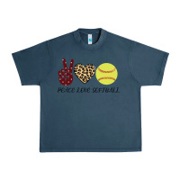 Midnight Navy Peace Love Softball Urban Heavy Tee - Bettercallsaul