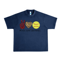 Navy Peace Love Softball Urban Heavy Tee - Bettercallsaul