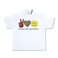 White Peace Love Softball Urban Heavy Tee - Bettercallsaul