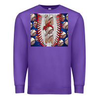 Purple Baseball Mom Premium Sweatshirt - CowhideDigitalArt