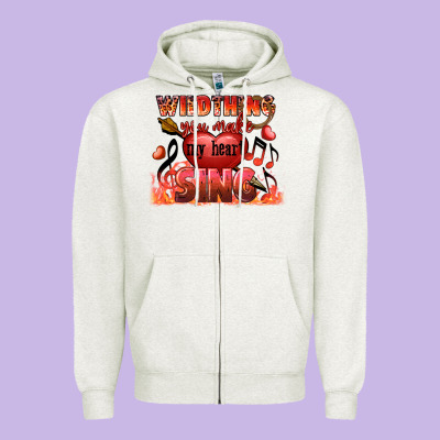 Valentine's Day Wild Thing You Make My Heart Sing Zipper Hoodie Designed By Fadigitalartstudio