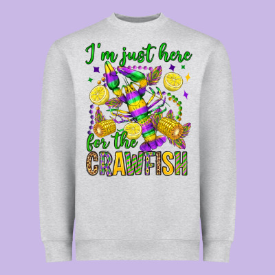 ı'm Just Here For The Crawfish Olivia Heavyweight Sweatshirt Designed By Oliviacreatesart