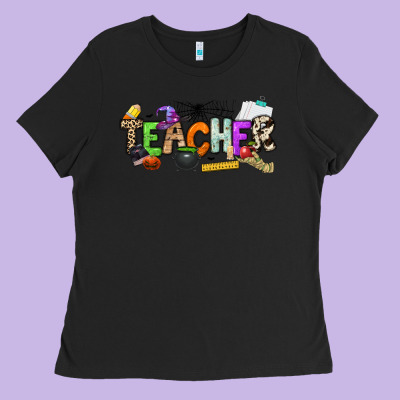 Halloween Teacher Ladies Tee Designed By Nancycooperartshop