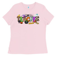 Bubblegum Pink halloween teacher Ladies Tee - NancyCooperArtShop