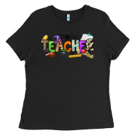 Black halloween teacher Ladies Tee - NancyCooperArtShop