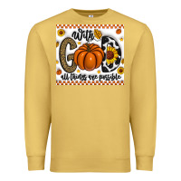 Antique Gold With God All Things Are Possible Premium Sweatshirt - CowhideDigitalArt
