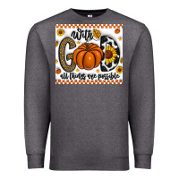 Charcoal Heather With God All Things Are Possible Premium Sweatshirt - CowhideDigitalArt