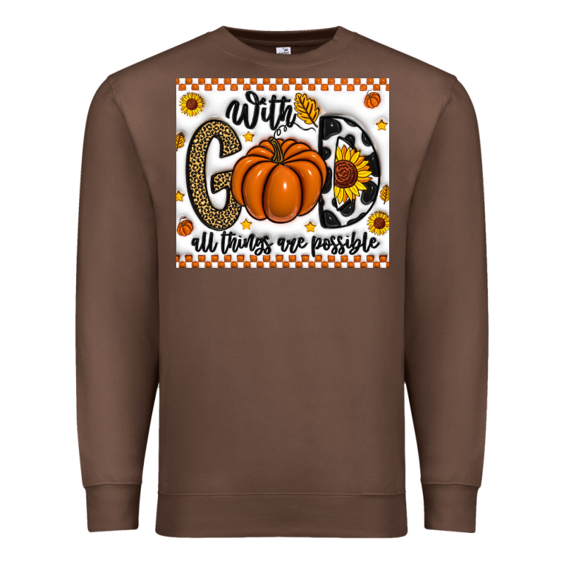 With God All Things Are Possible Premium Sweatshirt by CowhideDigitalArt | Teevron