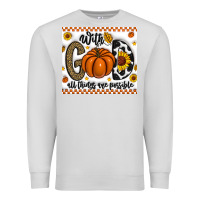 Dove Grey With God All Things Are Possible Premium Sweatshirt - CowhideDigitalArt
