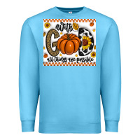 Ocean Blue With God All Things Are Possible Premium Sweatshirt - CowhideDigitalArt
