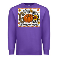 Purple With God All Things Are Possible Premium Sweatshirt - CowhideDigitalArt