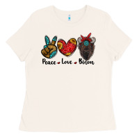 Bone peace love bison Ladies Tee - RanaPortraitStore