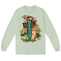 Matcha He is risen Bunny Cross Easter Day Long Sleeve Tee - HowdyJamesFarm