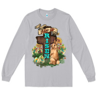 Moon Dust He is risen Bunny Cross Easter Day Long Sleeve Tee - HowdyJamesFarm