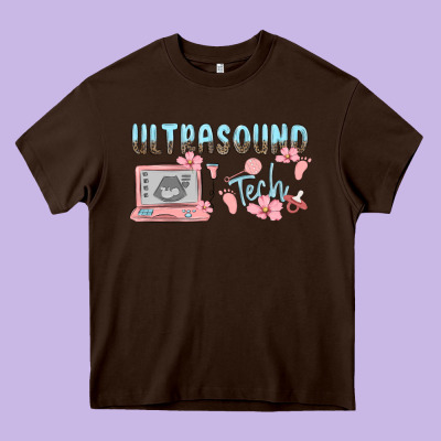 Ultrasound Tech Heavy Core Tee Designed By Maliassmallbusiness
