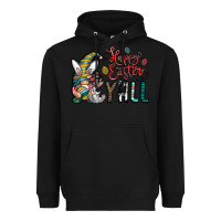 Black happy easter y all Heavyweight Hoodie - CowhideDigitalArt