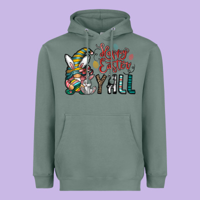 Happy Easter Y All Heavyweight Hoodie Designed By Cowhidedigitalart