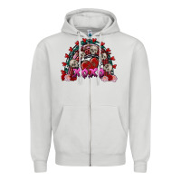 Dove Grey skull xoxo rainbow valentine's day Zipper Hoodie - FaDigitalArtStudio
