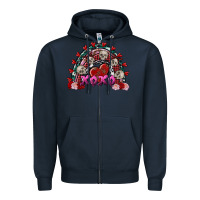 Navy skull xoxo rainbow valentine's day Zipper Hoodie - FaDigitalArtStudio