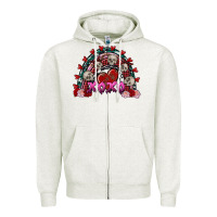 Oatmeal Heather skull xoxo rainbow valentine's day Zipper Hoodie - FaDigitalArtStudio