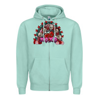Seafoam skull xoxo rainbow valentine's day Zipper Hoodie - FaDigitalArtStudio