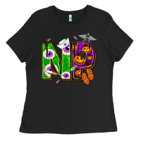 Black halloween np nurse practitioner Ladies Tee - NancyCooperArtShop