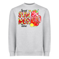 Heather Grey sweet summer time waterolor Heavyweight Sweatshirt - CowCowDesign